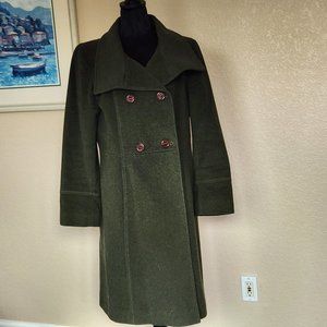 Wool Winter Coat - Women's - Loden Green - Size 12